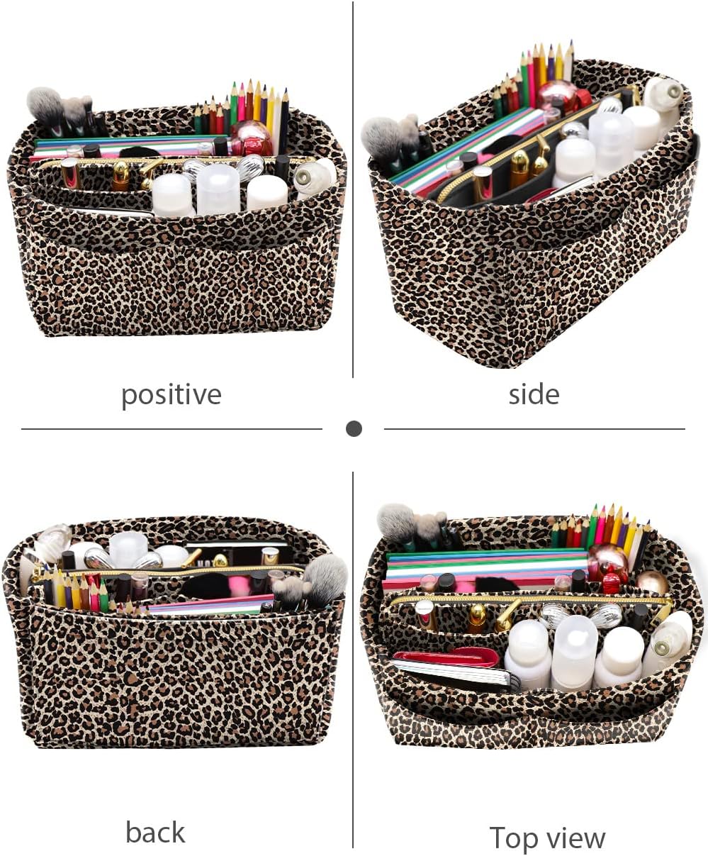 LEXSION Felt Purse Bag Organizer Insert with zipper Bag Tote Shaper Fit Speedy Neverful PM MM
