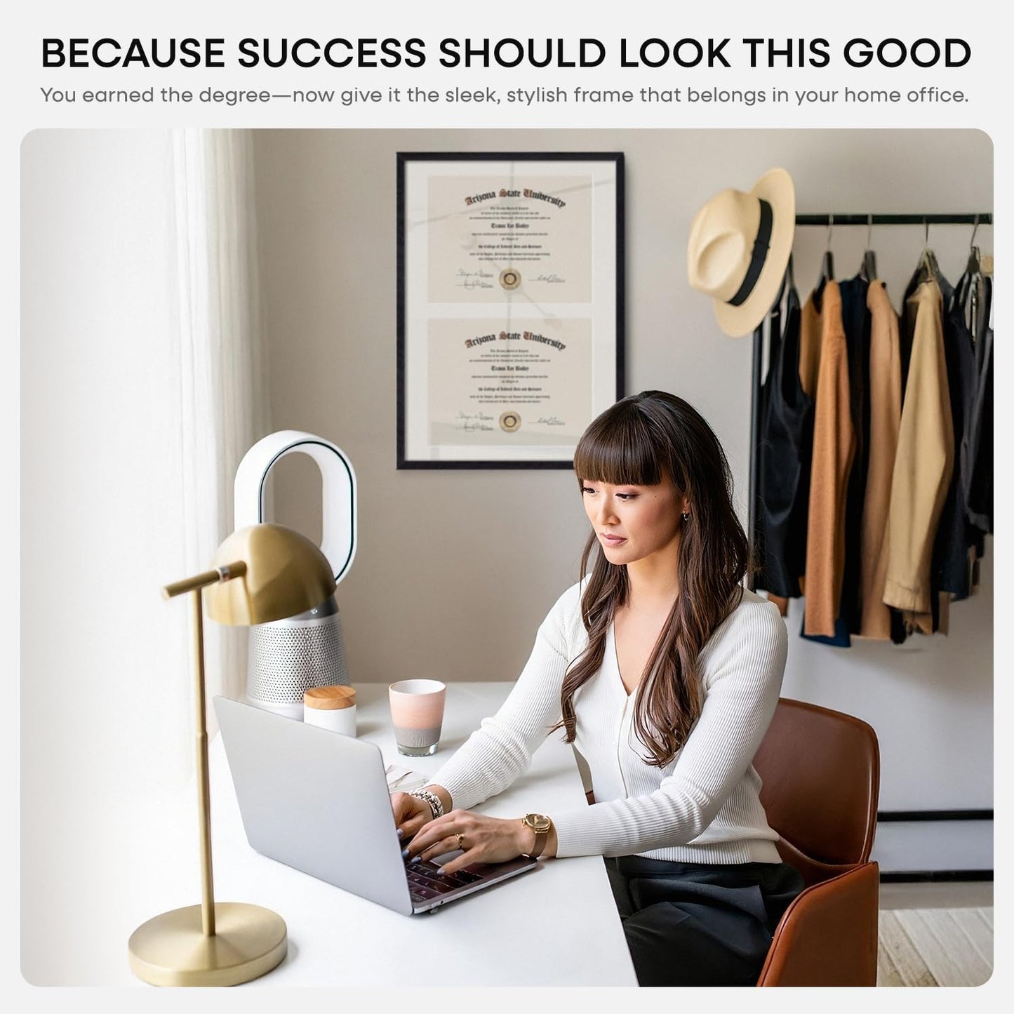 Homeforia 14x20 Double Diploma Frame, High End Oak 14 x 20 Black Wood Certificate Frames with Mat for Two 8.5x11 Diplomas, 20x14 Wooden Dual Award Graduation Frames, Tempered Glass, Wall Kit, Set of 1