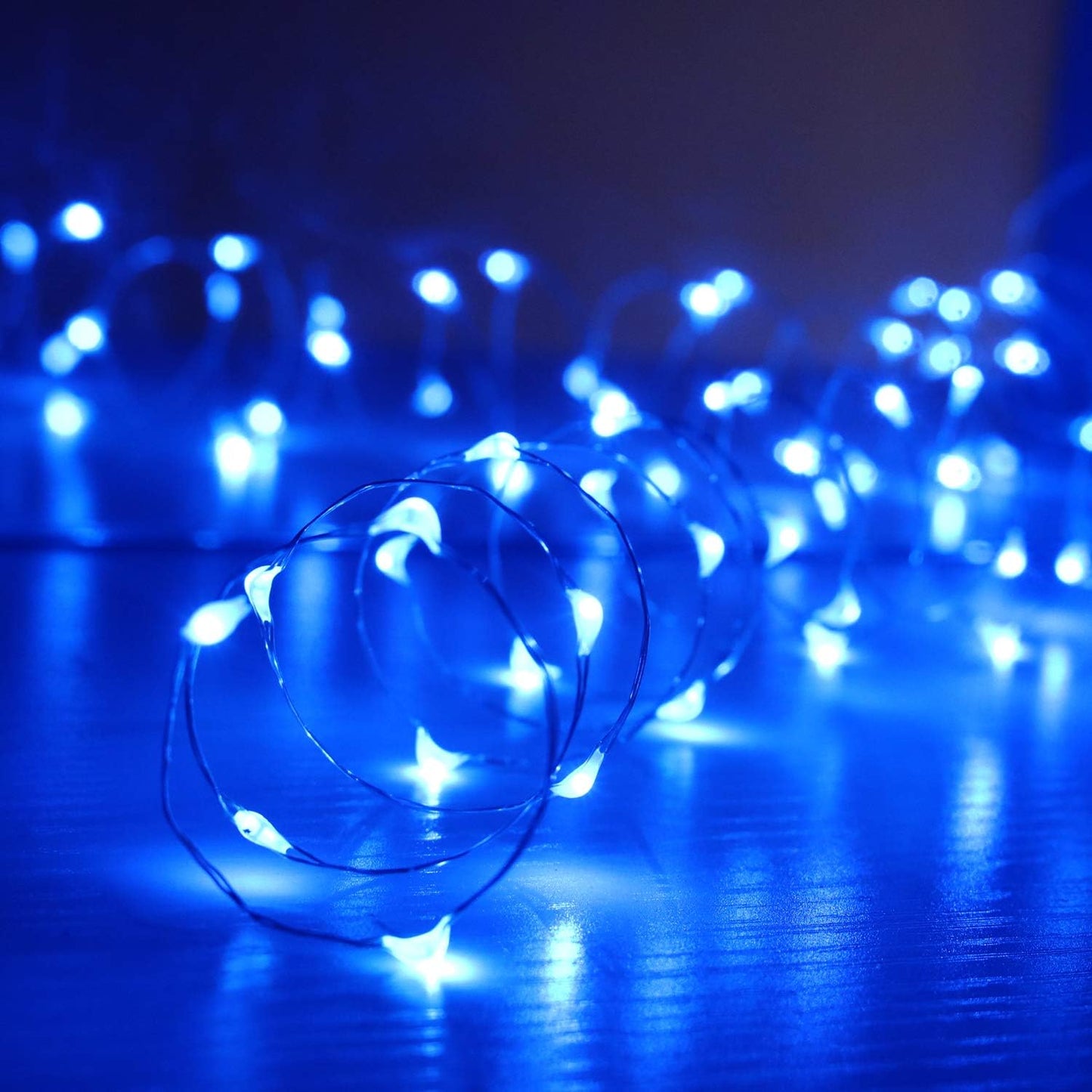 [6-Pack] 7Feet Starry String Lights,Fairy String Lights 20 Micro Starry LEDs On Silvery Copper Wire 2pcs CR2032 Batteries Included,Works for Wedding Centerpiece,Party,Christmas Table Decor (Blue)