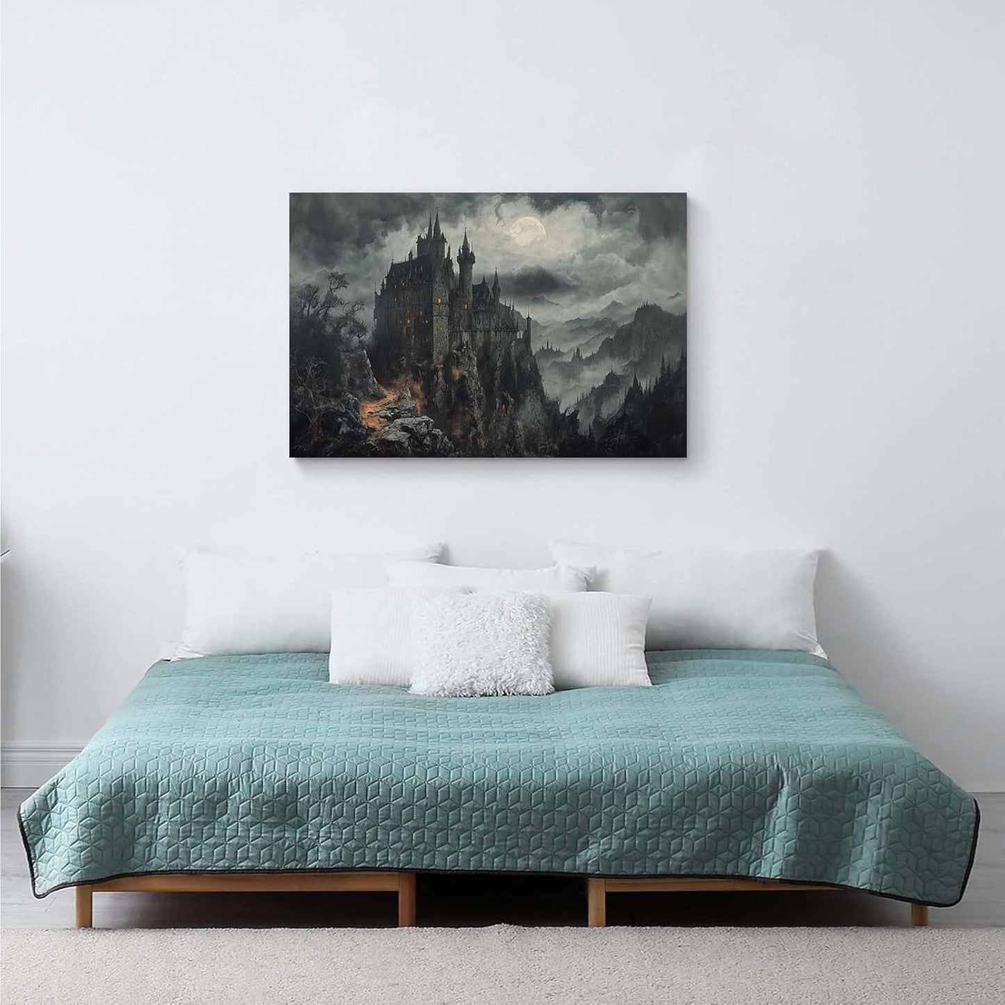 JFHCQJPK Vintage Castle Poster Dark Academy Victorian Gothic Castle Wall Art Poster Moody Mystical Art Print Suitable for Home Living Room Bedroom28x40in Frameless