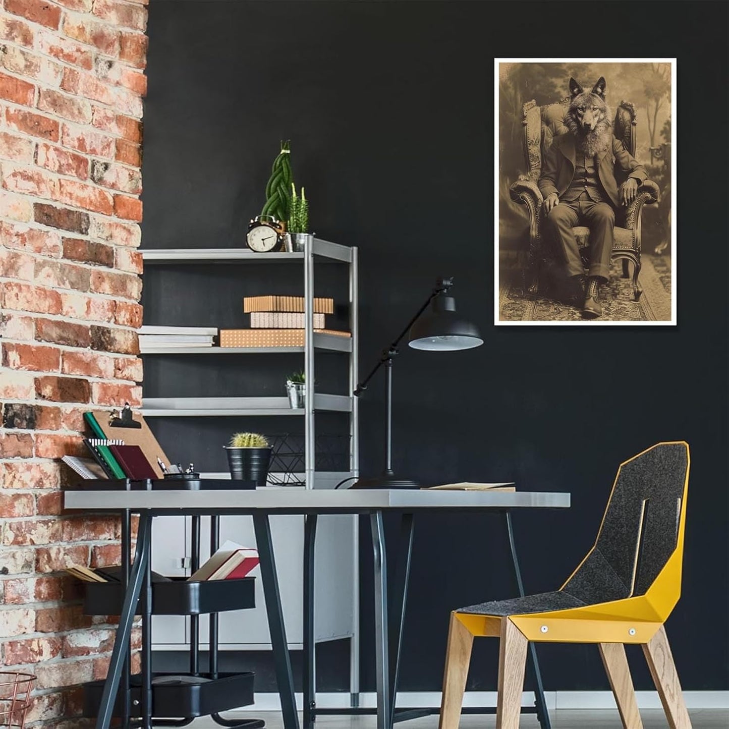 Werewolf Vintage Shoot Art Poster Print Canvas Wall Art Ideal for Dark Academia Gothic Occult Decor Living Room Bedroom Office Posters Decorations Creepy Picture 24X36inch Unframed