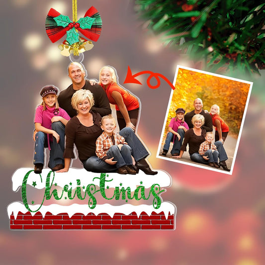 Personalized Christmas Ornament 2025, Photo Acrylic Customized Family Baby's Frist Christmas Ornament with Picture for Xmas Tree Decor Custom Gifts -Style4