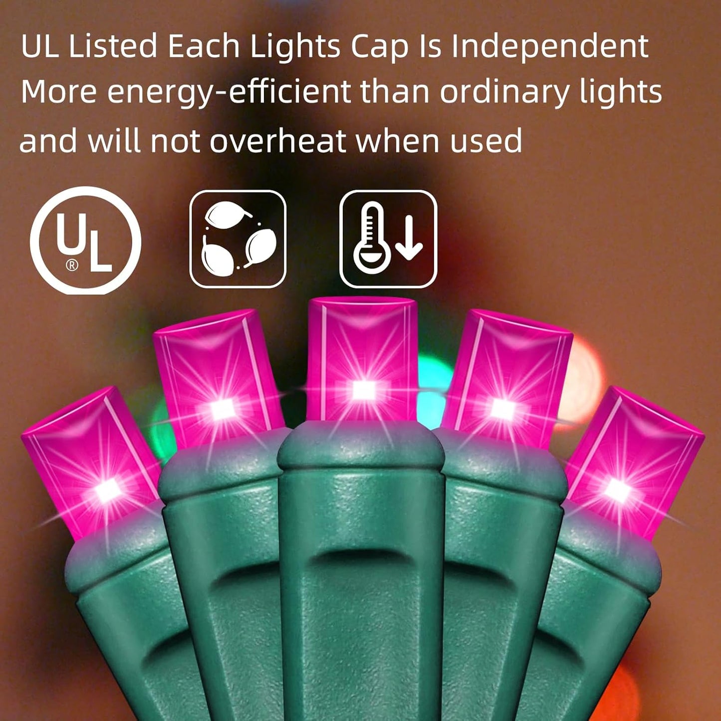 Pink Christmas String Lights, 50 LED 25 Feet Mini Valentine's Light,Waterproof Pink Lights for Indoor Valentine's Day Garland Wedding Party Festival Xmas Tree Decoration,Commercial Grade