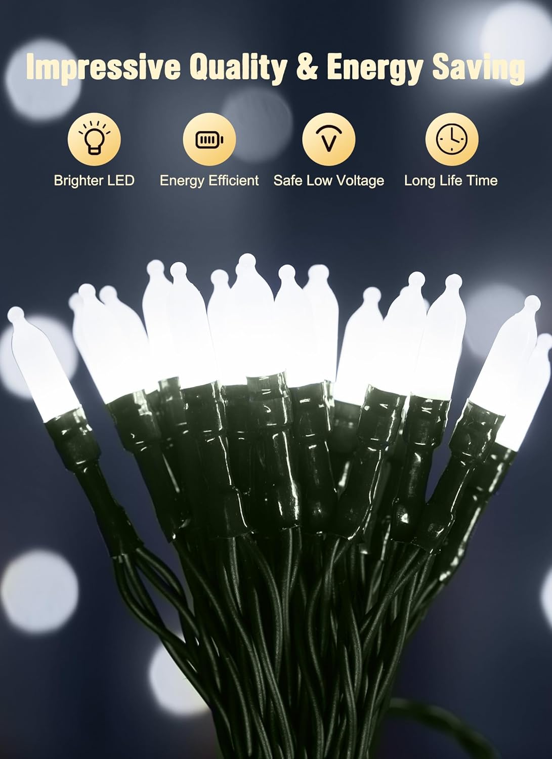 2 Pack Battery Operated Christmas String Lights, 8ft 20 LED Mini Lights with Timer, Christmas Tree Light for Indoor Outdoor Bedroom Wedding Party Holiday Xmas Decoration，Pure White