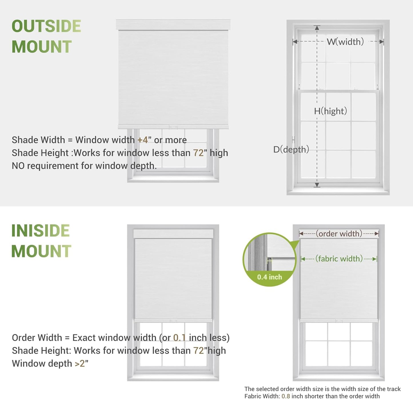 Blackout Roller Shades for Indoor Windows, Cordless Jacquard Fabric-Matched Roller Blinds, Easy to Install Privacy UV Protection Roll Up Blinds for Home Office, Pure White, 34" W x 72" H
