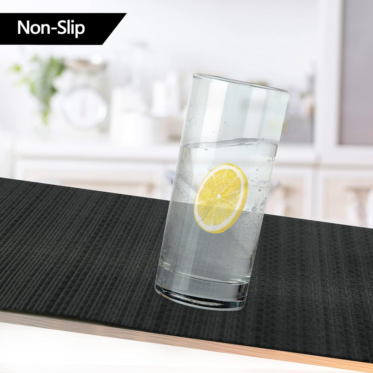 Black Placemats Set of 8 - Easy Clean Washable Vinyl Placemats - Heat Resistant Placemats for Kitchen Table - PVC Table Mats for Dining Table (Pure Black, 8)