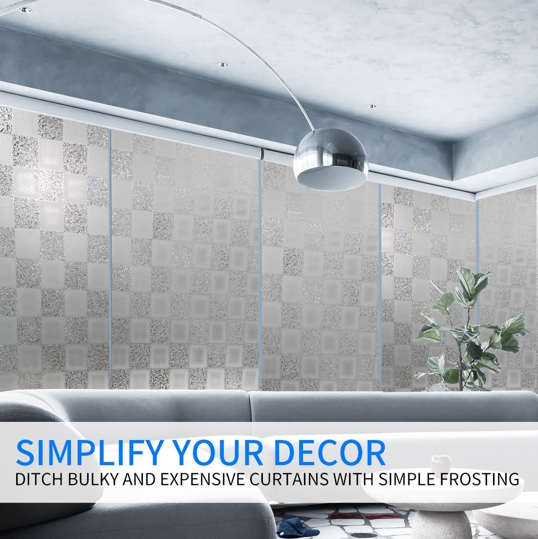 Window Film Privacy Day and Night with Installation Tools, Static Cling Glass Film Ideal for Home Shower Office Glass Door (White, 23.6 x 78.7 Inch)