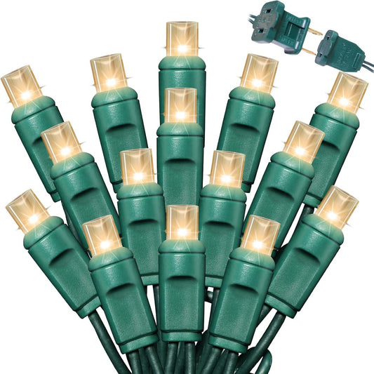 200LED (4pk of 50L) String Lights, LED Christmas Lights, 6" SPACING,Green Wire,Warm White