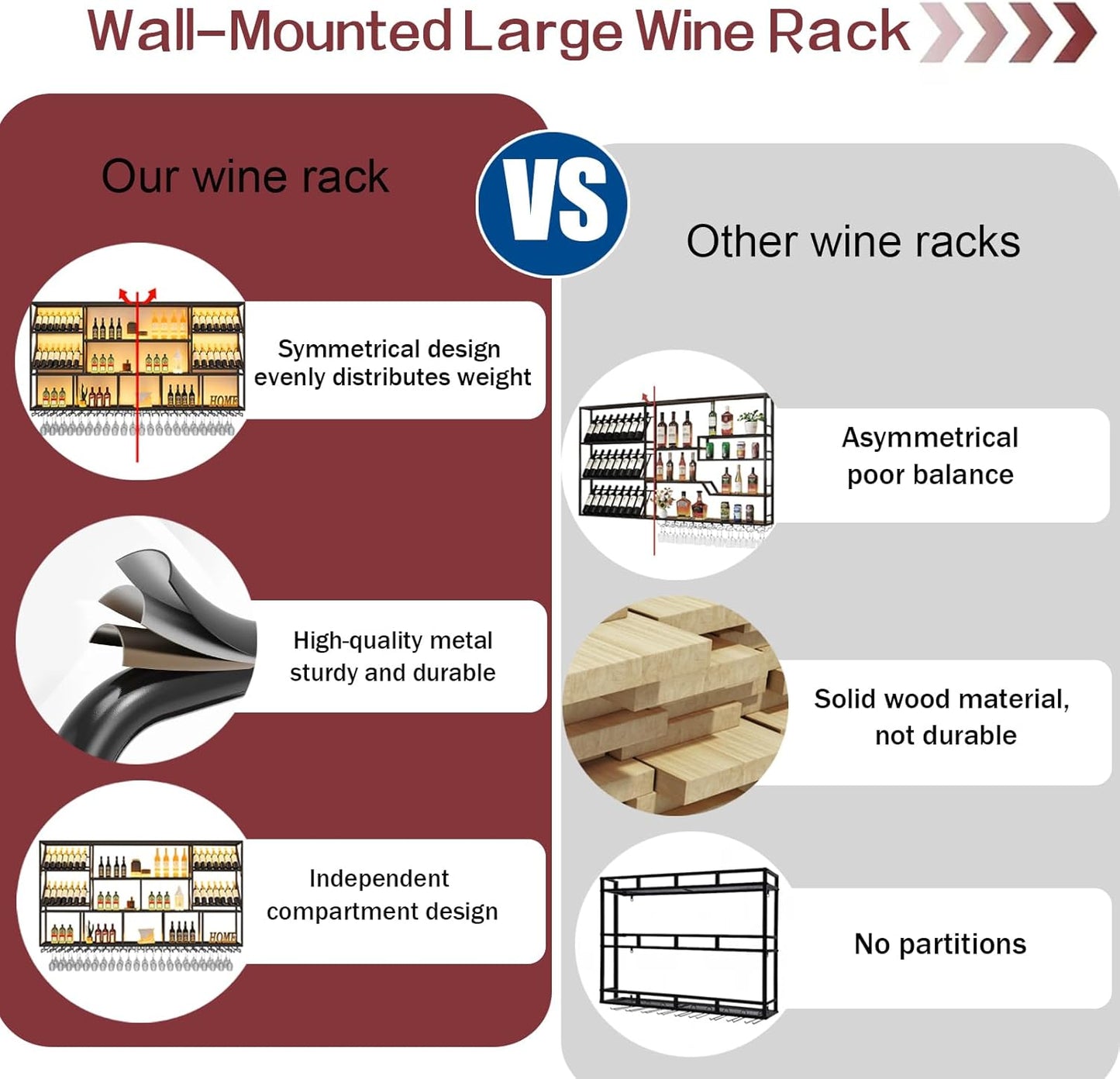 78.7Inch Wall Mounted Wine Rack, 3 Tiers Large Bar Shelves with 21 Glass Holder, Metal Wine Bottle Display Shelf, Modern Iron Liquor Shelf, for Kitchen Dining, Home Bar, Cellar (78.7" W)