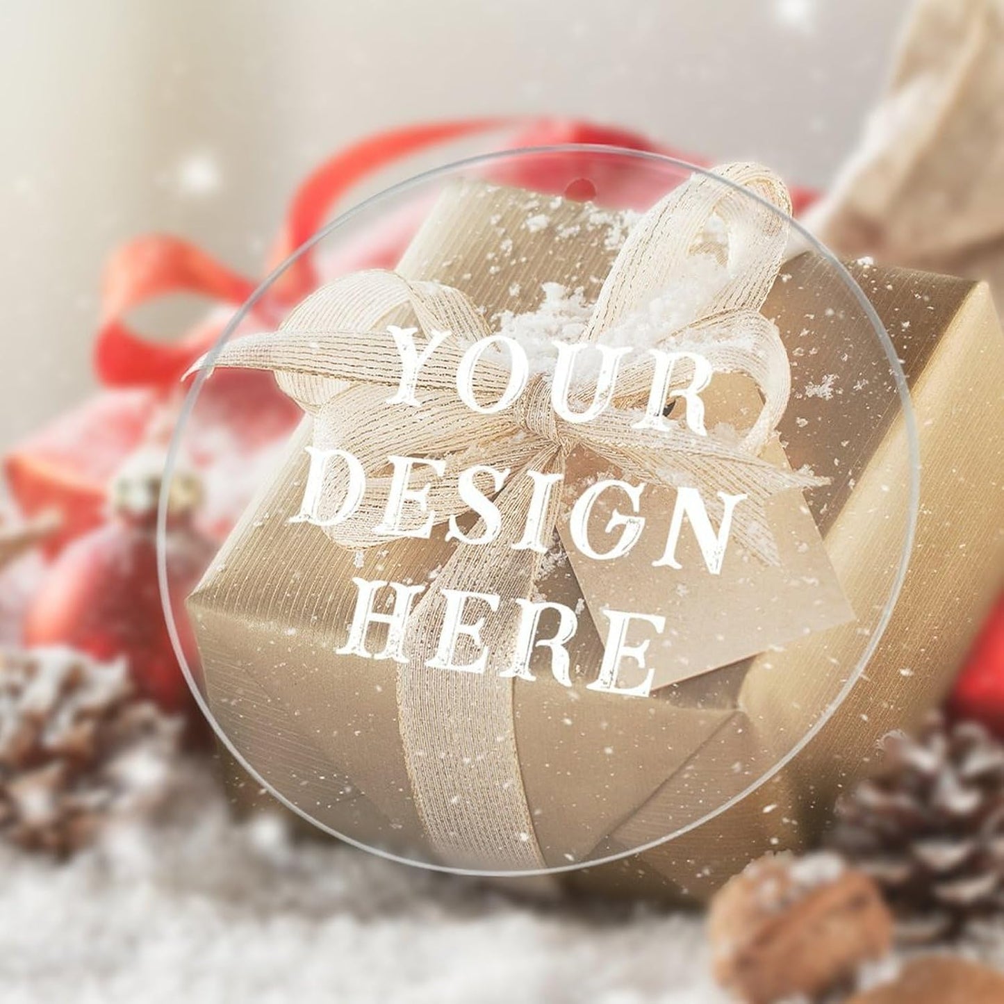 Personalized Christmas Ornaments - Custom Picture & Text Ornaments for Christmas 2024, Baby's 1st Christmas Ornament with Picture for Xmas Tree Custom Gifts for Family, Mom, Dad, Friend (Acrylic)