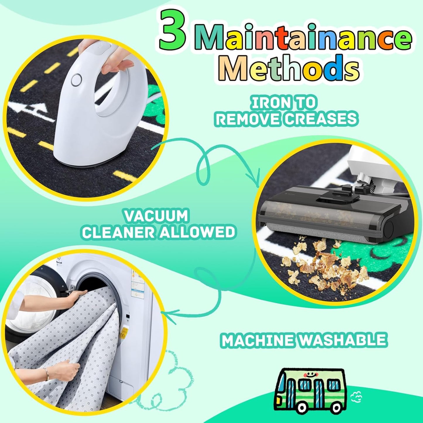 Kids Rug, Road Carpet for Kids with Combined City Road Traffic System, Car Rug and Airport Play Mat, 3x5 Ft Children’s Play Rugs for Playroom, Children’s City Traffic Map Fun Car Mat,Non-Slip