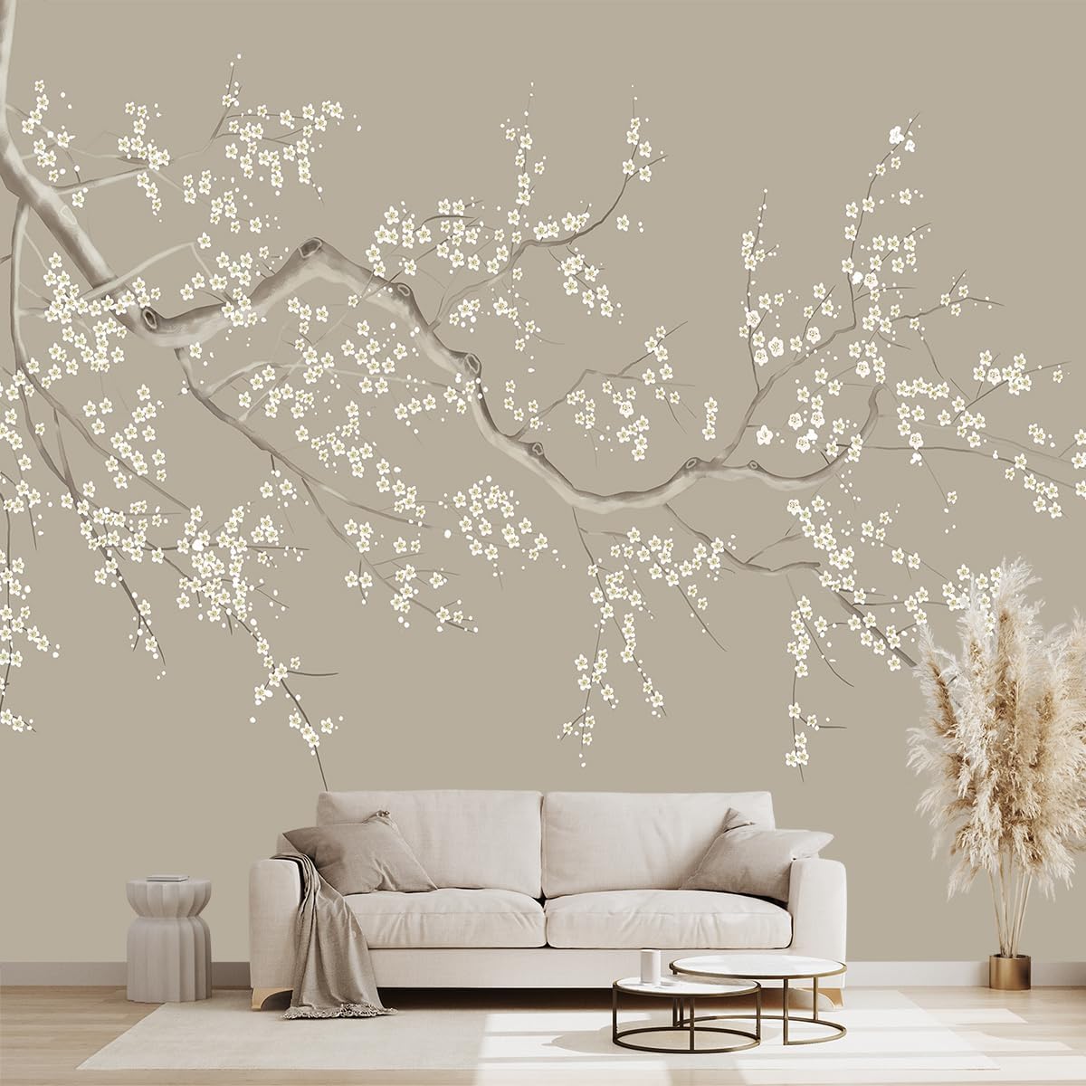 Chinese Style Plum Flower wallpeper Living Room Bedroom Office Wall Mural - 160"x108"（Not Peel and Stick）