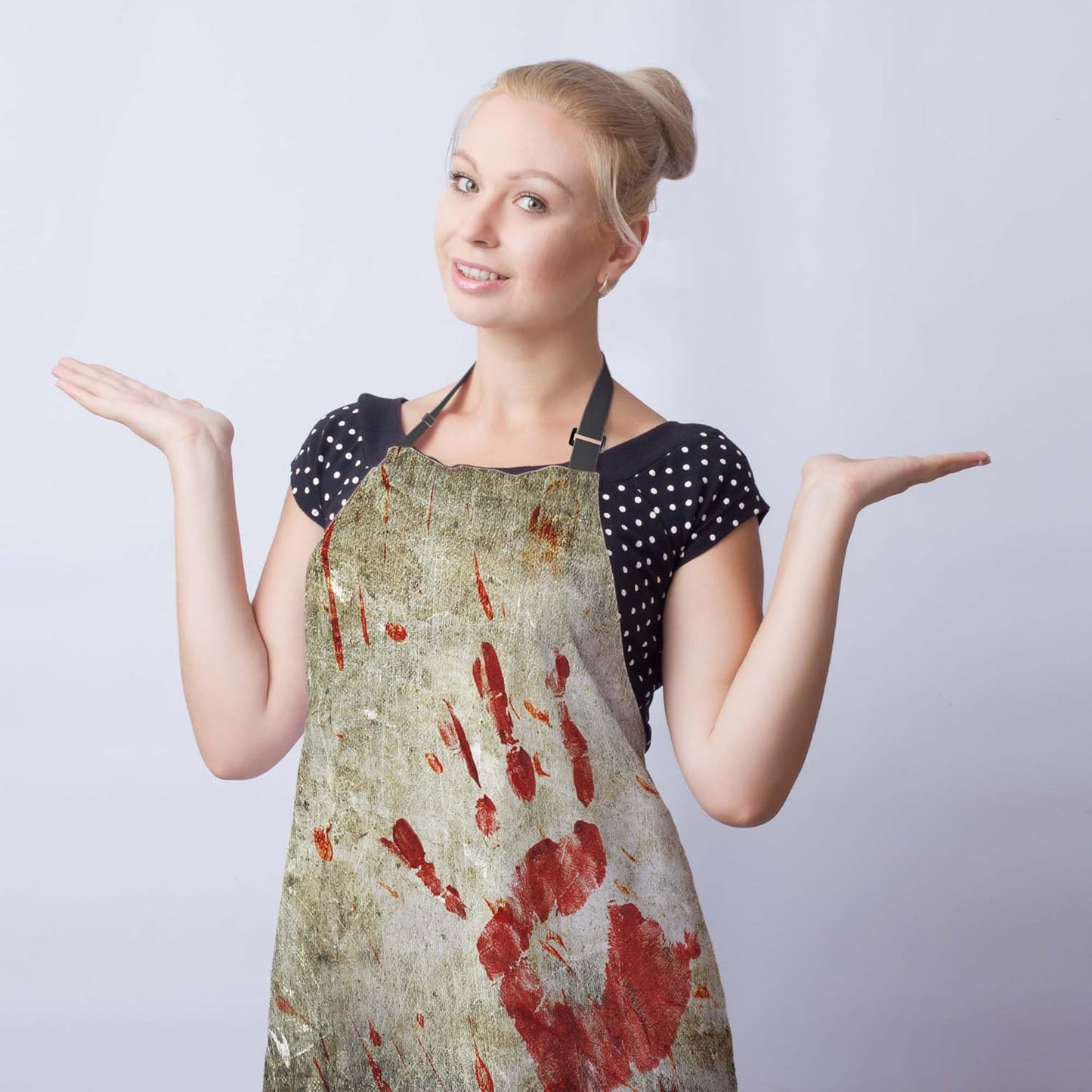 Baking Apron for Women Bloody Handprint Grungy Wall Kitchen Aprons for Men for Kitchen Cooking Restaurant BBQ Painting Crafting 27” (W) x 31” (H), Waterproof Apron