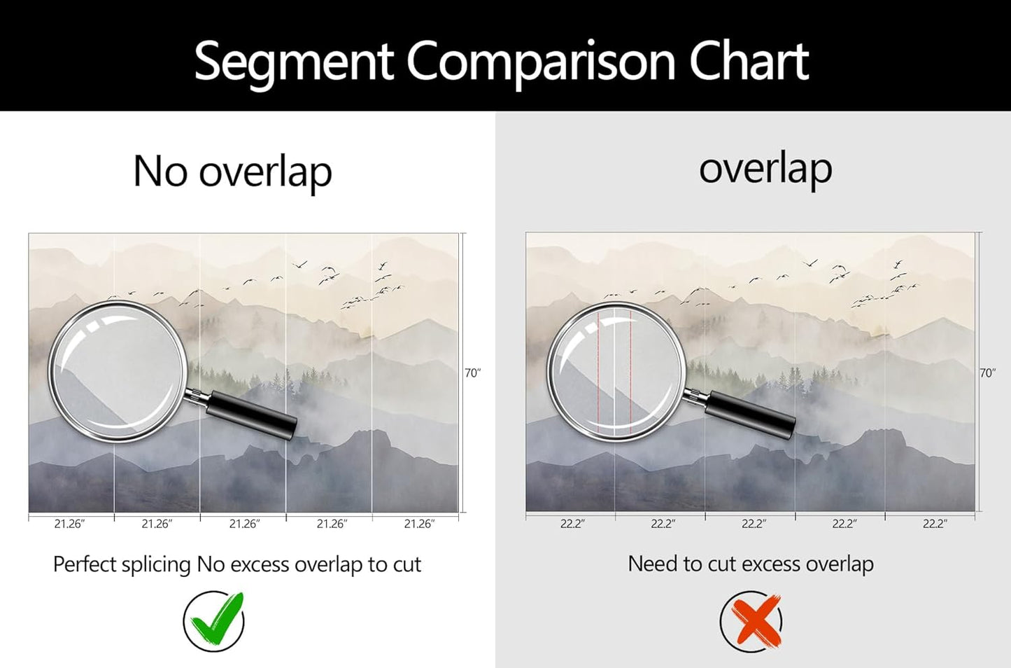 WFBHUA-Foggy Forest Mountain Wallpaper Mural Natural Woodland Landscape Wallpaper for Living Room Bedroom (Not Peel and Stick)