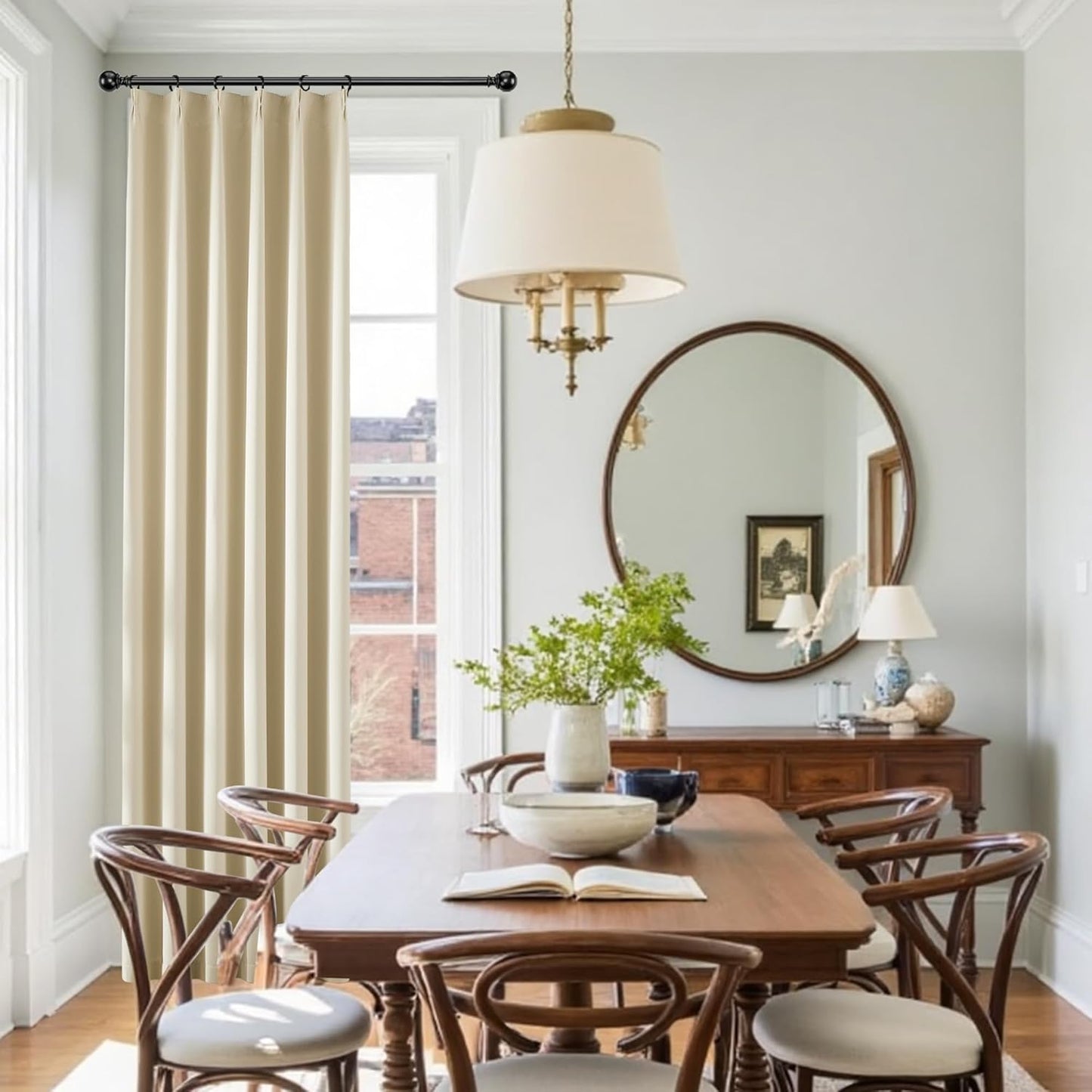 KangBang Pinch Pleated 94 Inch Blackout Curtains 2 Panels Set, Noise Canceling Thermal Elegant Modern Ivory Draperies for Living Room Nursery, Memory Pleat Curtains with Hooks (40Wx94L, Cream)