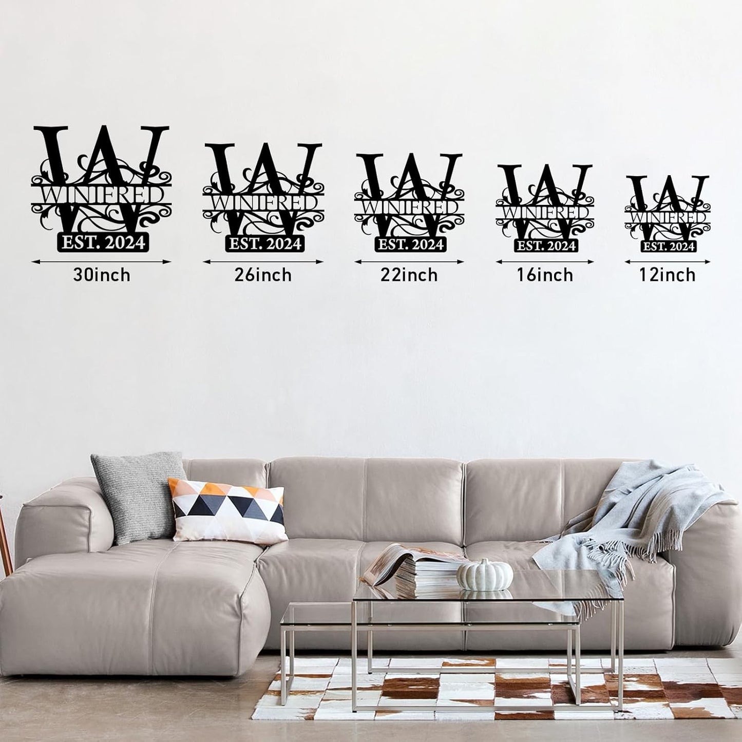 Custom Metal Signs | Last Name Sign | Split Letter Monogram Wall Decor | Custom Outdoor Signs | Personalized Wedding Gift | Housewarming Couples Gift | Outdoor Metal Sign | Metal Art