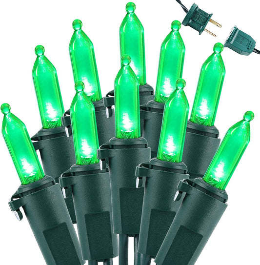 Brizled Green Christmas Lights, 33ft 100 LED Christmas String Lights, 120V UL Certified Plugin Xmas Tree Light Connectable Waterproof Mini Xmas Light for Home Tree Halloween Indoor Outdoor Decorations