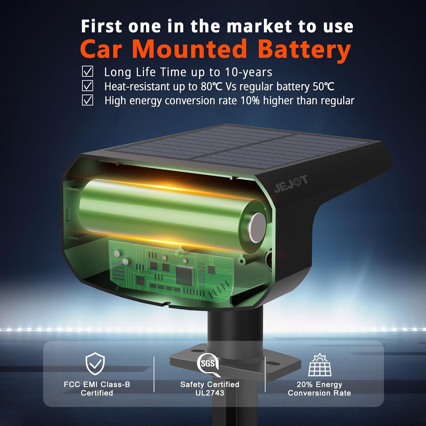 Solar Spotlights, Super Bright LED, 2 CCT Warm & Cool Light, Solarspot Lights for Outside Landscape Auto On/Off -2 Pack