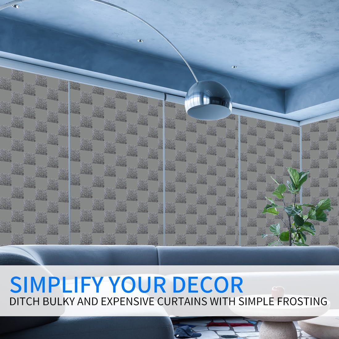 Window Film Privacy Day and Night with Installation Tools, Static Cling Glass Film Ideal for Home Shower Office Glass Door (Black, 35.4 x 196.9 Inch)