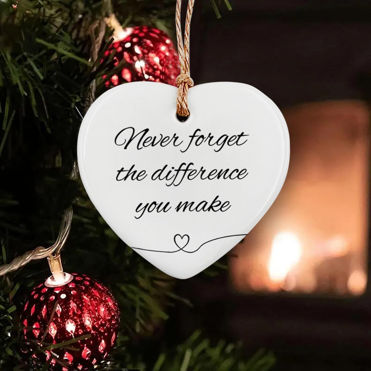 Thank You Gifts for Women Men - Never Forget The Difference You Make Ceramic Ornament Keepsake Appreciation, Retirement Gifts for Women Men, Farewell, Goodbye, Leaving Ideas for Coworker, Boss