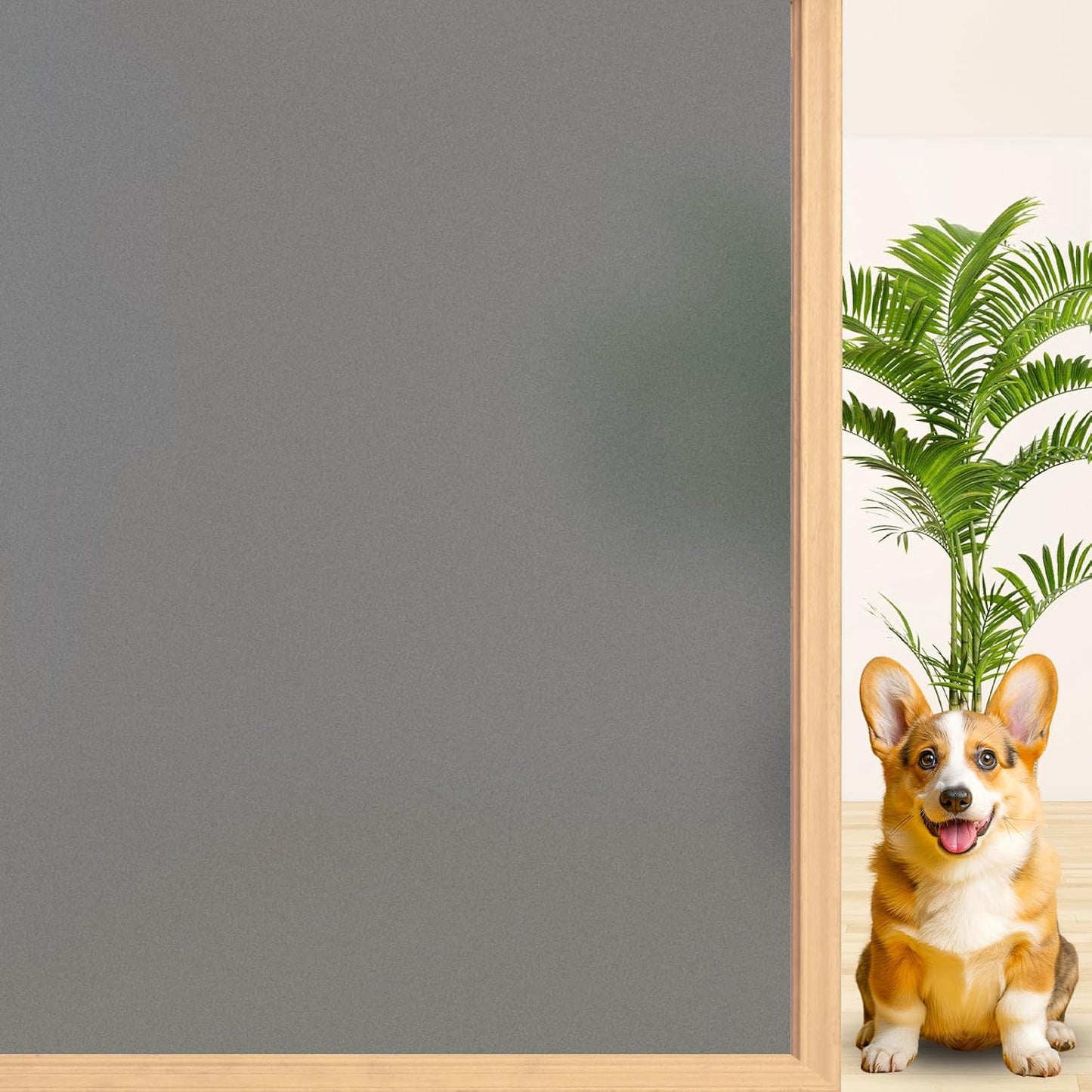 Niviy Window Darkening Film Day and Night Privacy Window Cling Sun Blocking Glass Door Window Cover Gothic Decor for Bedroom,Garage, Renter House (Grey, 35.4 x 78.7 inch)