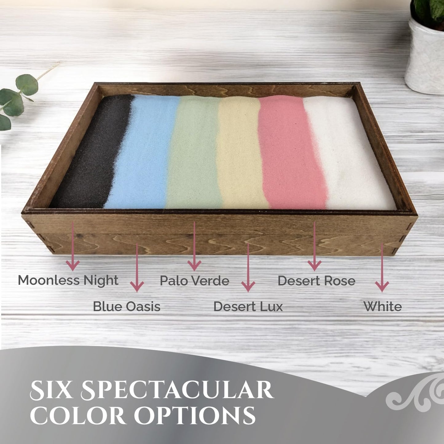 Wooden Stackable Zen Garden | Palo Verde Sand with Rake & Accessories | Minimalist Decor for Relaxation