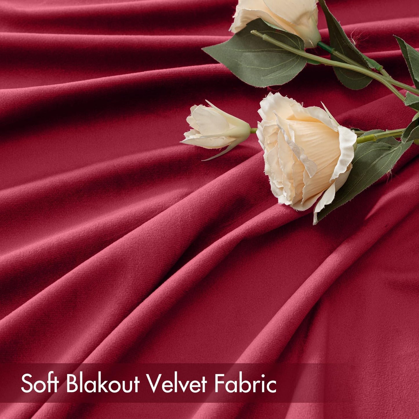 MIULEE Berry Velvet Curtains Thermal Insulated Blackout Curtain Drapes for Bedroom Living Room Darkening 96 Inches Long Curtains Panels Rod Pocket Set of 2