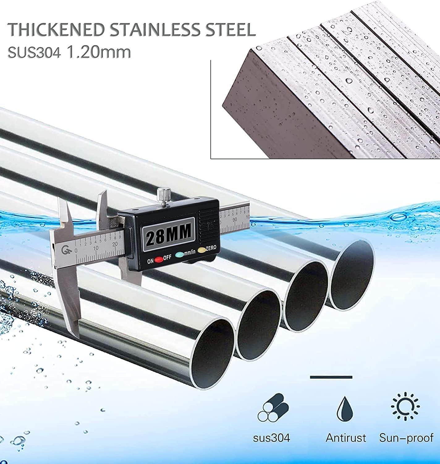 Clothes Drying Racks Outdoor, 64 Inches Updated Version,Stainless Steel Laundry Drying Rack for Indoor Outdoor and The Balcony,Length Adjustable Saves Space,with Windproof Hooks(64)