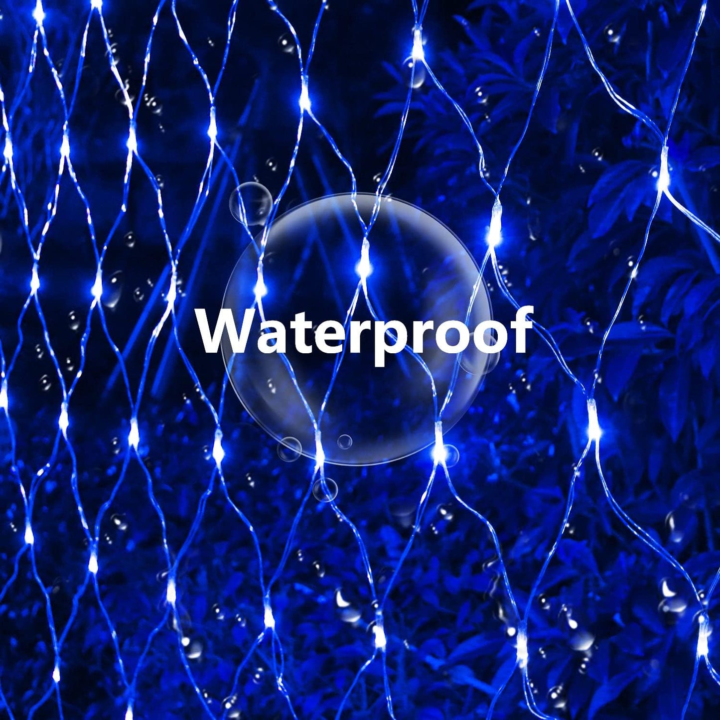 Solar Net Lights Outdoor Mesh Lights Blue, 200 LED Net Lights Christmas, Waterproof 19 Modes Timer Tree Wrap Lights for Fence, Garden, Yard, Bushes, Trunk, Halloween Decor-9.8ft x 6.6ft
