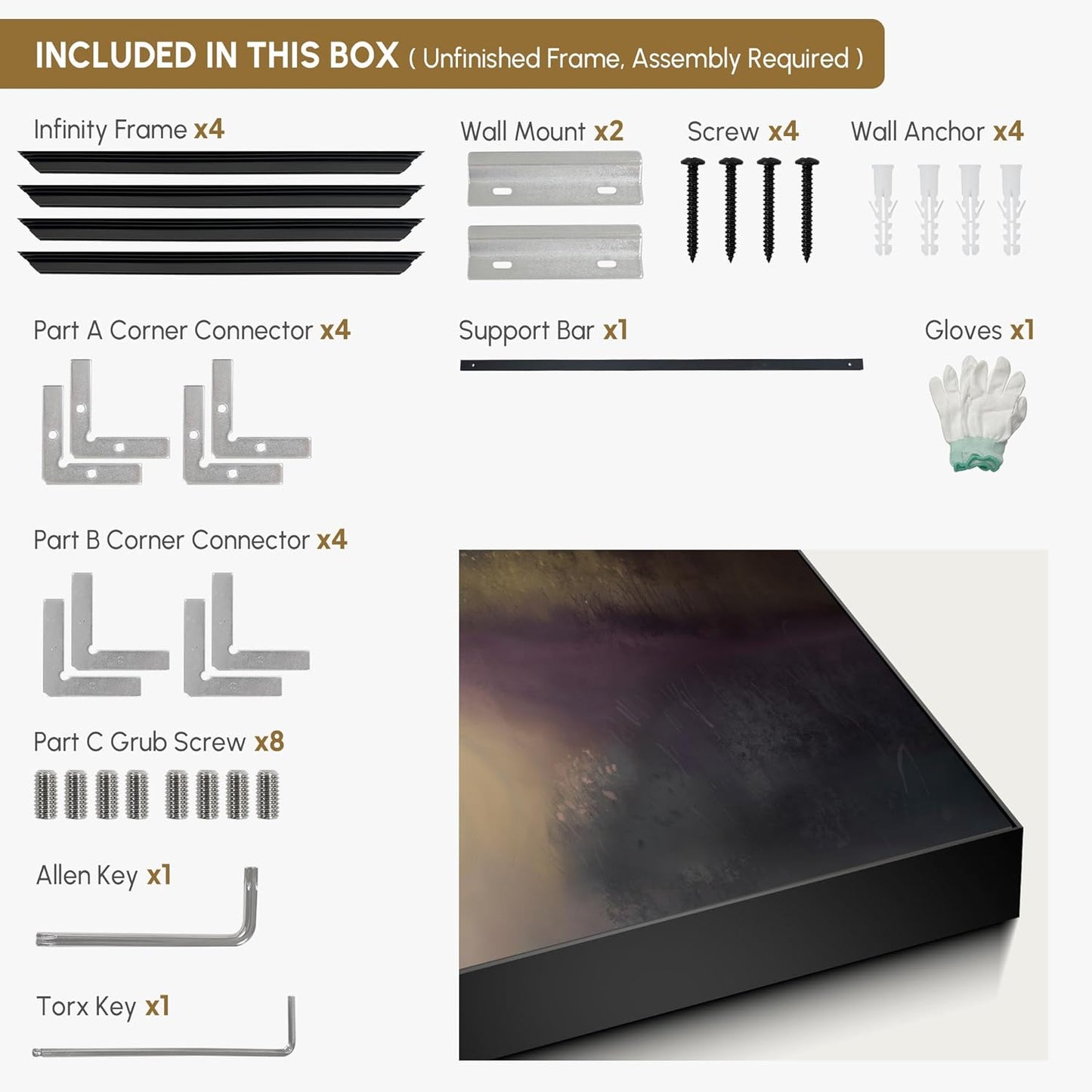 SIGNWIN 24"x46" Extra Large Framed Wall Art Golden Light River Path Dreamy Impressionist Landscape Illustration for Home Living Room Bedroom Decor (Frame Assembly Required)