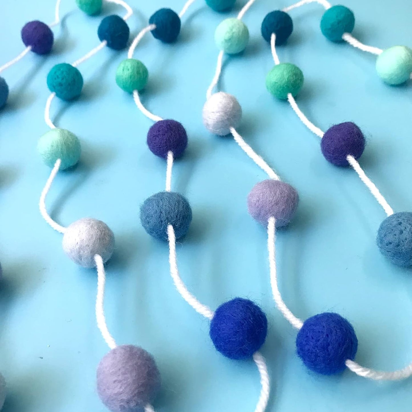 Felt Ball Garland Misscrafts 9.8 Feet 100% Wool Roving Pom Pom Garland 20mm Colorful for Baby Shower Grand Opening Party Festivals Room Decorations