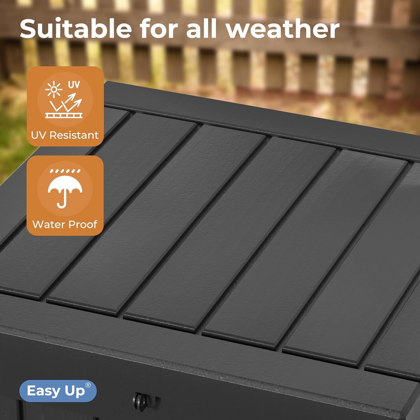 50 Gallon Double-Wall Resin Deck Box - Lockable Waterproof Outdoor Storage Box, 515bs Capacity & Doubles as Seating for Patio Furniture - Garden Tools, Pool Accessories (Black)