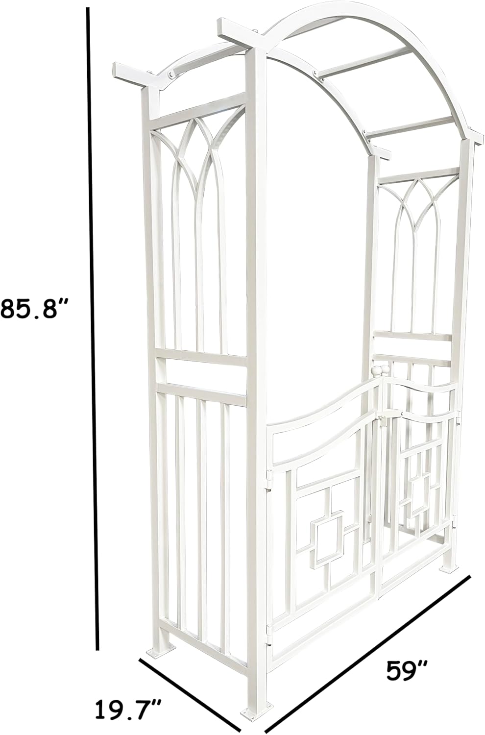 White Aluminum Garden Arbor Arch with Gate