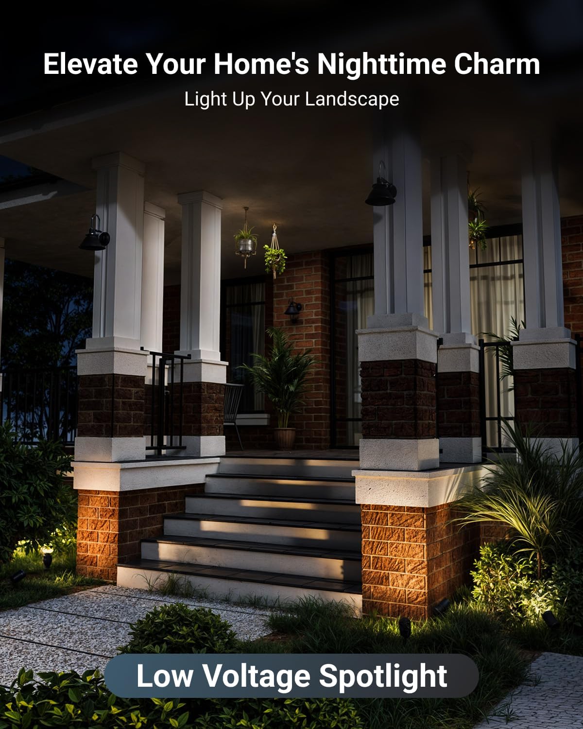 Sunco 6 Pack Garden Tree Flag Lights Outdoor [Luces para Jardin], LED Low Voltage Scope Spotlight with Connectors, 10W, Selectable CCT 2700K/4000K/5000K, 12V-24V, Beam Angle Adjustable, IP65 ETL