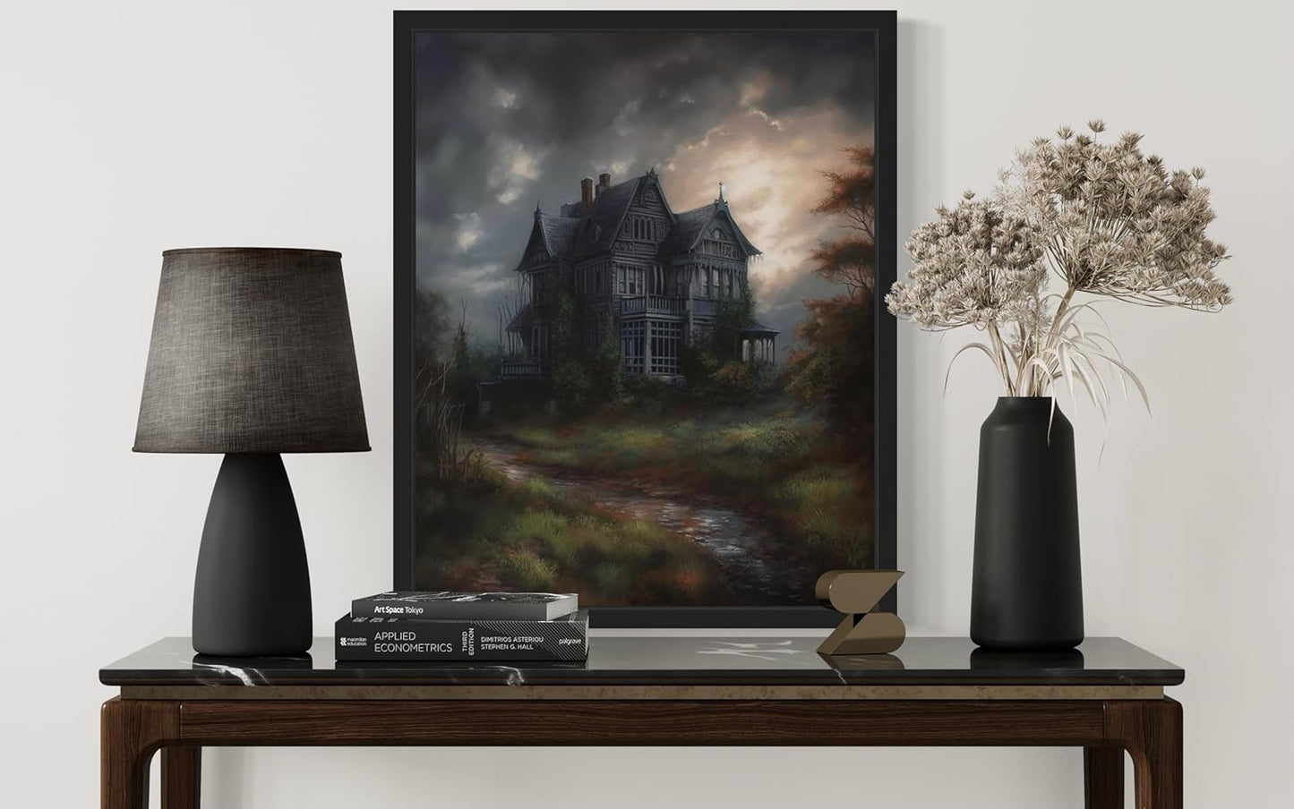Haunted House Poster Art Print, Halloween Scary Vintage Wall Art Academia Spooky Painting Decoration for Horror Prints, Gothic Posters Bedroom Decor 89 (Haunted House, 11 x 14 inches, Unframed)
