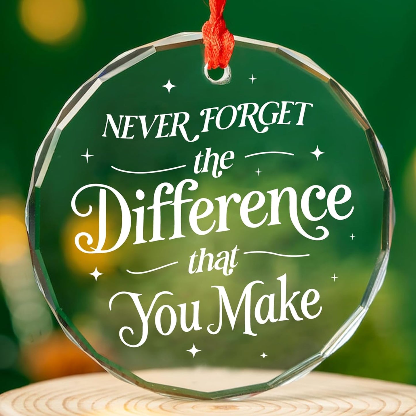 Boss Gifts Never Forget The Difference You Make Ornament Thank You Gifts - Christmas for Employee Coworker Nurse Gift - Farewell, Goodbye, Retirement Gift, Leaving Ideas for Coworker Glass Ornament
