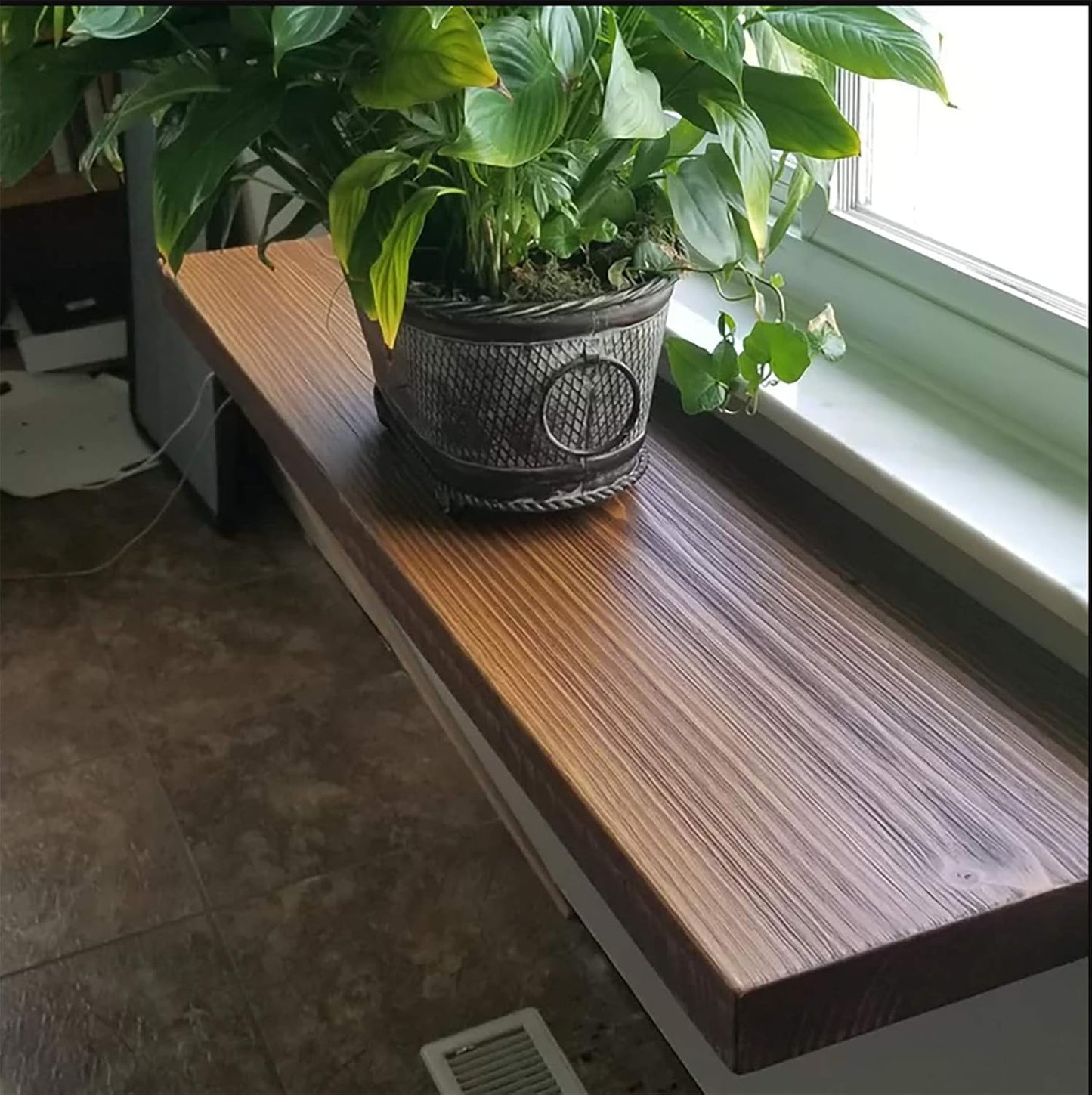 joelsantiques - 60 Inch Wooden Floating Shelves for Wall - 60x12x2 in - Made of Natural Wood - Long Heavy Duty Rustic Wall Shelves for Bedroom - Perfect for Living Room, Kitchen - Medium Brown