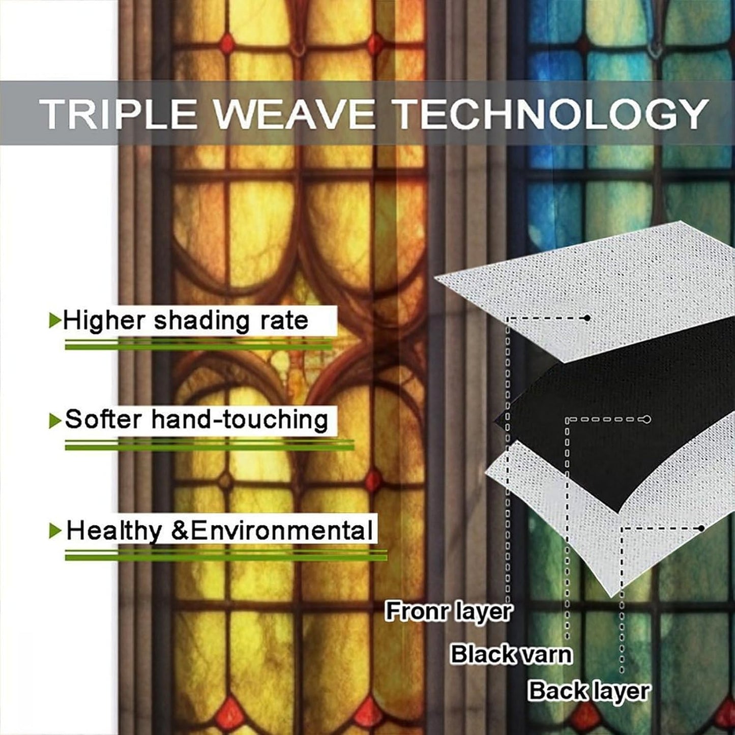 Stained Glass Curtains,Mid Century Vintage Style Abstract Art Home Decor Drapes for Bedroom Living Room Kitchen Window Treatment 2 Panels Set Total Size 42" W X 63" L Inch