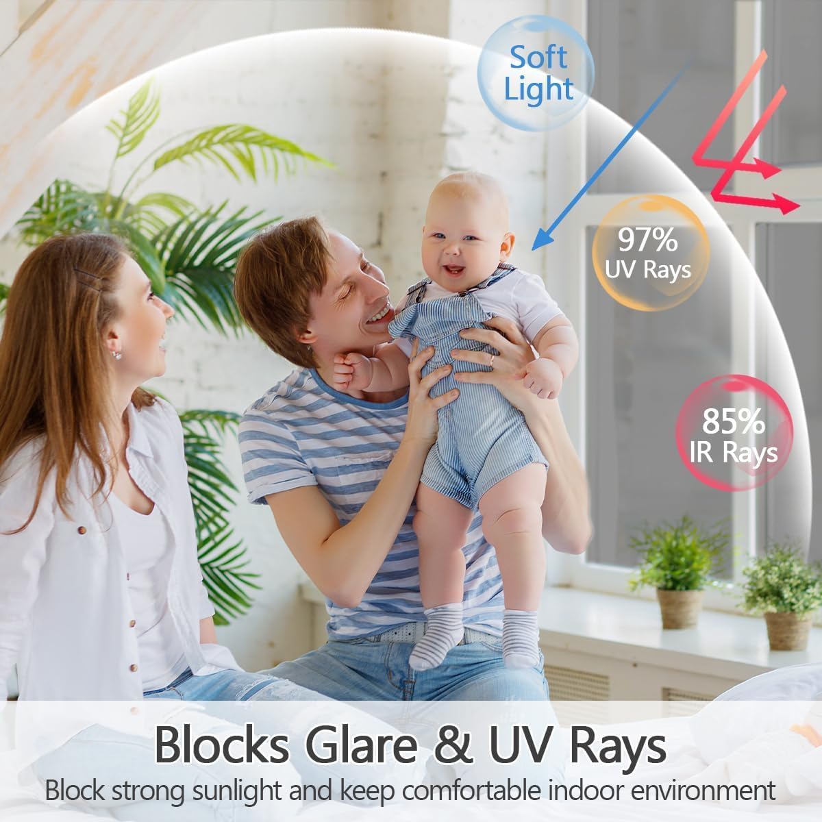 Niviy One Way Window Privacy Film Window Tint for Home See Out Not in Effect Anti UV Heat Control Glass Door Film for Home Office (Silver 17.5" x 78.7")