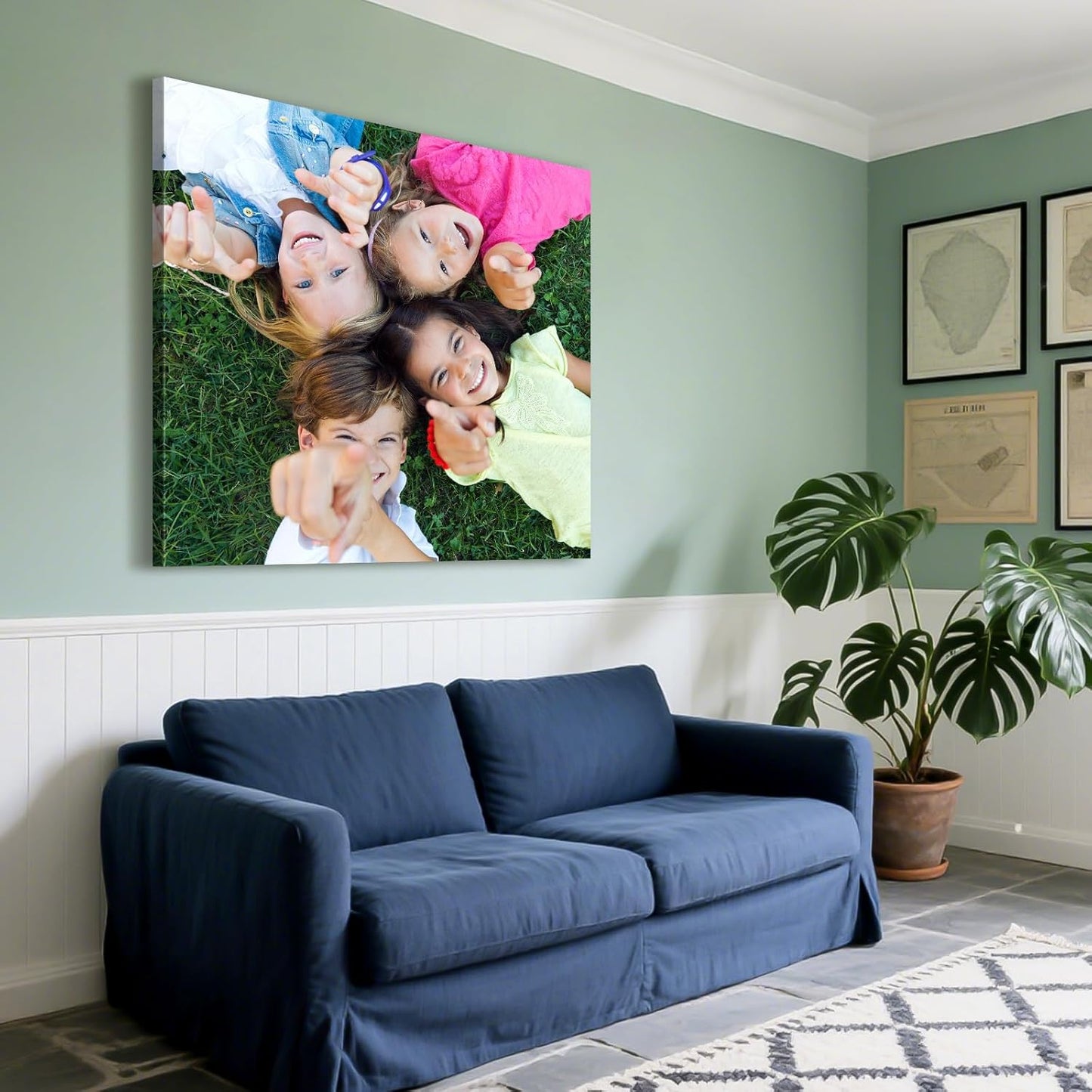 Custom Canvas Prints with Your Photos - Personalized Pictures Print, Customized Photo Gifts, Wall Art Poster Canvas Printing for Wedding, Family, Baby, Pets, Home Office Decor, Wrapped Frame 32x32