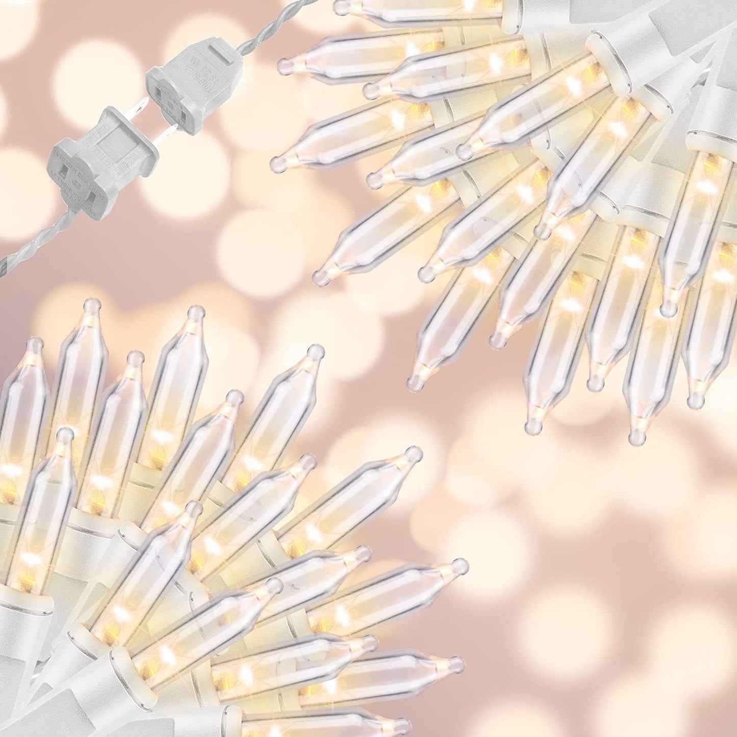 150LIGHTS WARM WHITE Extra-Bright With End Connectors Christmas Decorative Lights 9.72m UL Certified Mini String Light Set Waterproof for Home Garden Holiday Christmas Tree Party Patio Wedding