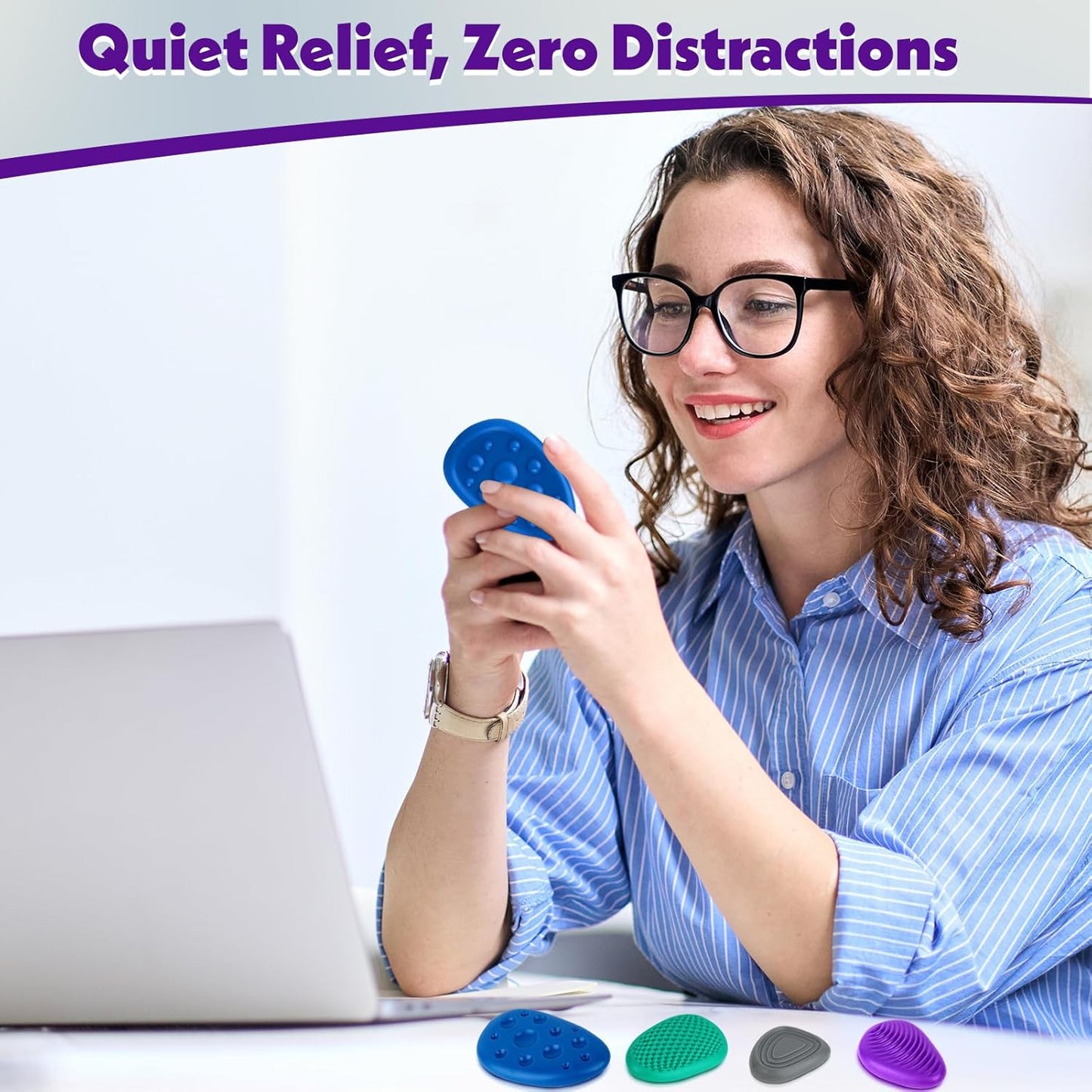 Fidget Toys Adults Sensory Stones: 12 Pack Textured Worry Stone for Autism Kids Calming Down - Fidget Stress Toys for Anxiety Relief - Students Prizes Fidget Toys