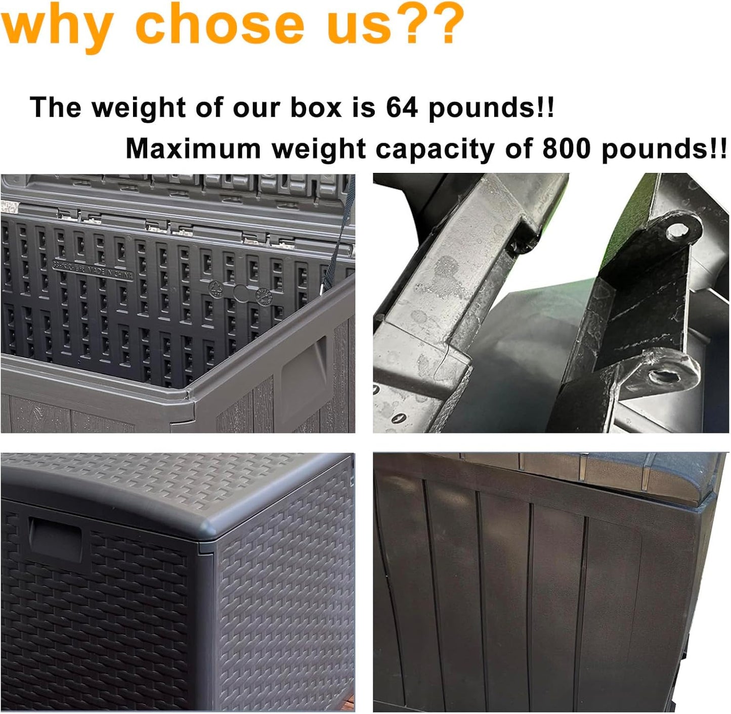 Alsophila150 Gallon Large Storage Box with Lid,Waterproof Outdoor Storage Container for Patio Furniture Cushions, Gardening Tools, Pool Accessories,Lockable Resin Deck Box with Smooth Hydraulic Lid