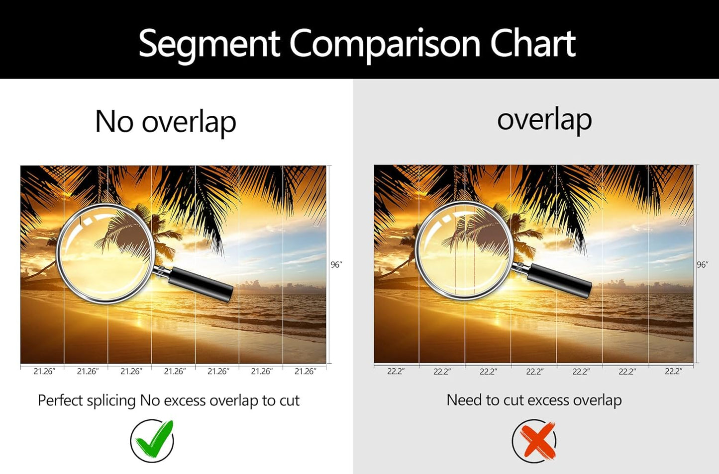 WFBHUA-Tropical Beach Wallpaper Dusk Waves Palm Tree Leaf Coconut Tree Wall Mural for Living Room Bedroom (Not Peel and Stick)