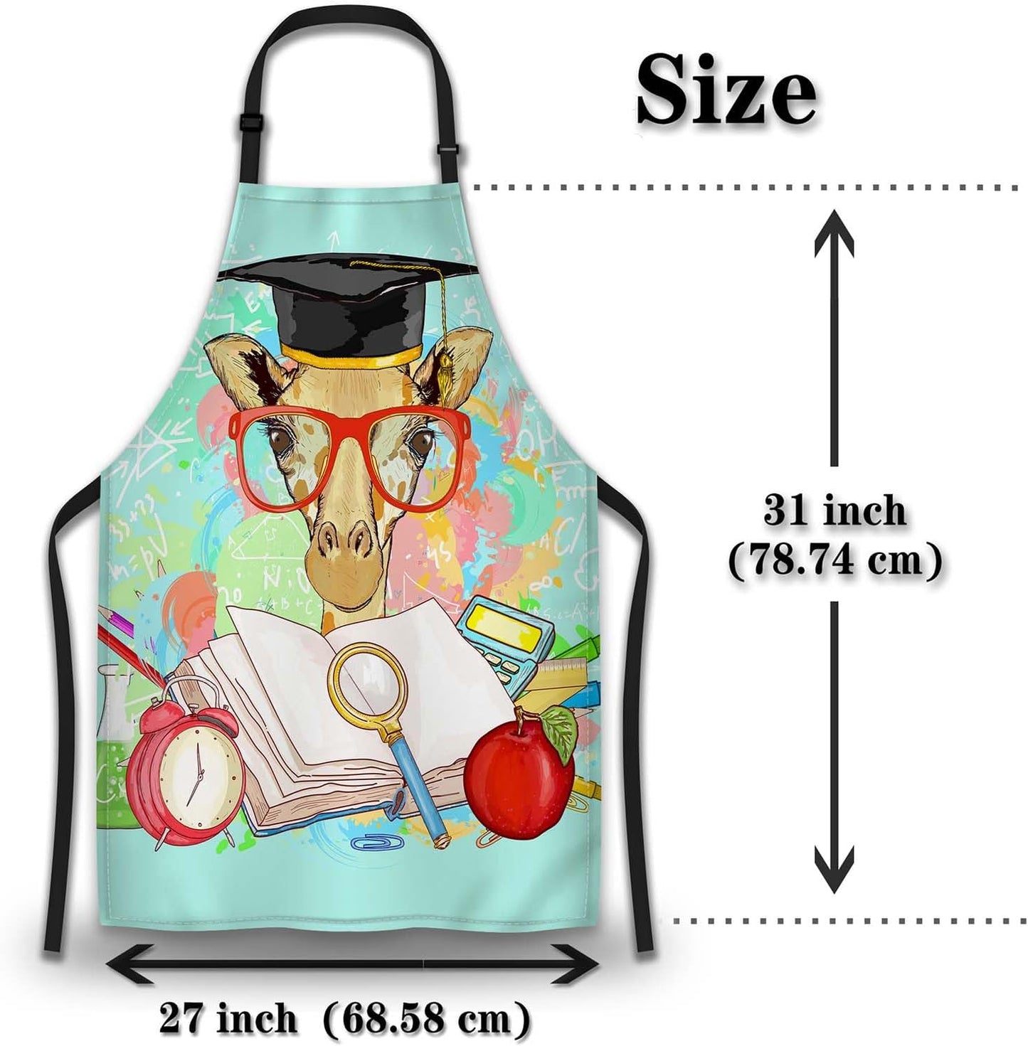 Kitchen Apron for Women Animals Students Giraffe Cooking Aprons for Men for Cooking Restaurant BBQ Painting Crafting Gardening 27” (W) x 31” (H), Waterproof Apron
