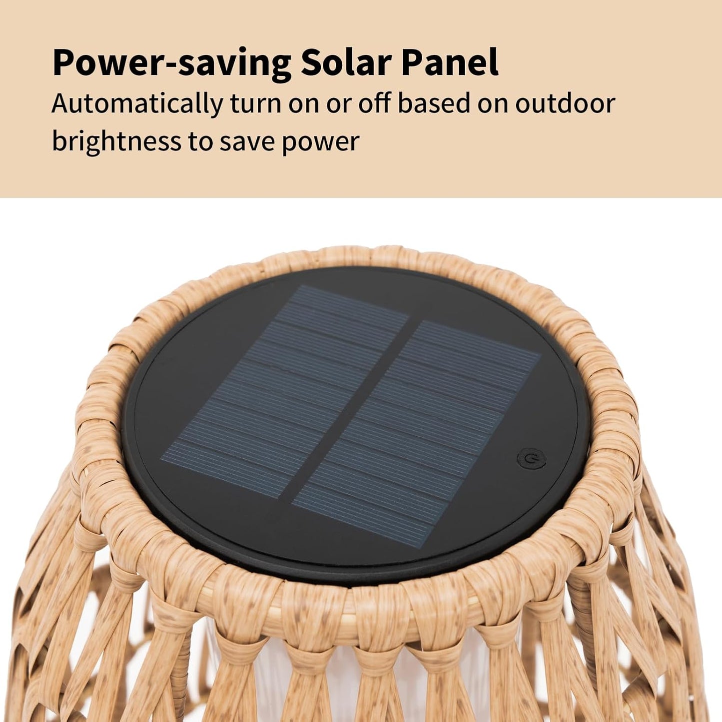 Large Patio Solar Powered Lantern for Garden Outdoor Decorative Floor Lamp Water-Resistant Wicker Lights for Deck Backyard