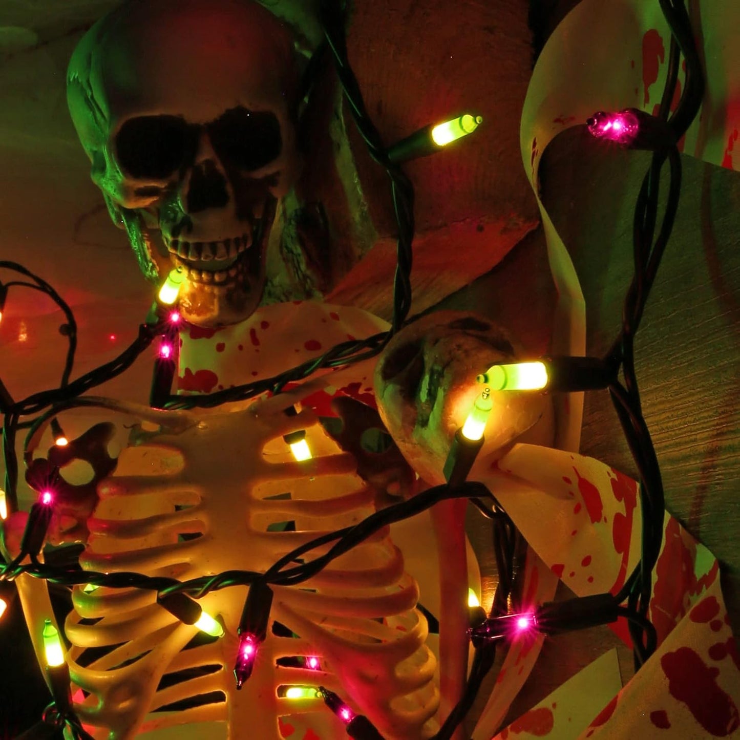 Brizled Waterproof Purple & Green Halloween Lights, 100 Count Incandescent Mini String Lights, UL Listed for Indoor Outdoor Use