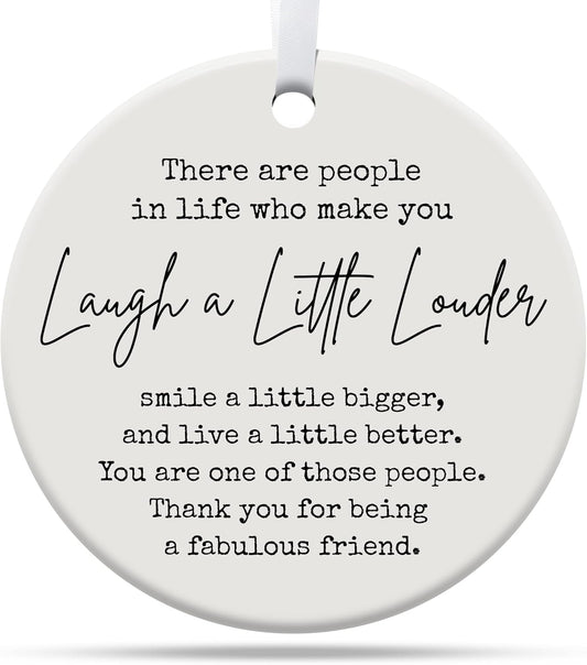 Friendship Gifts for Women, Best Friend, Funny, Work Besties, Sister, Friend Ornaments for Women, Ceramic Christmas Ornaments