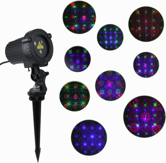 Outdoor Laser Christmas Projector Lights 18 Pattern Decorative Laser Projector for Home and Garden