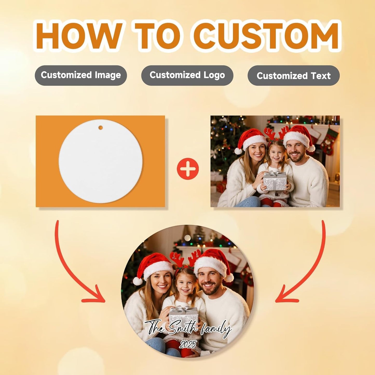 Personalized Christmas Ornaments 2025, Custom Air Fresheners with Picture, Personalized Air Freshener Ornaments Keepsake Gift for Christmas Tree Decorations, Baby Shower, Engagement, Wedding, Birthday